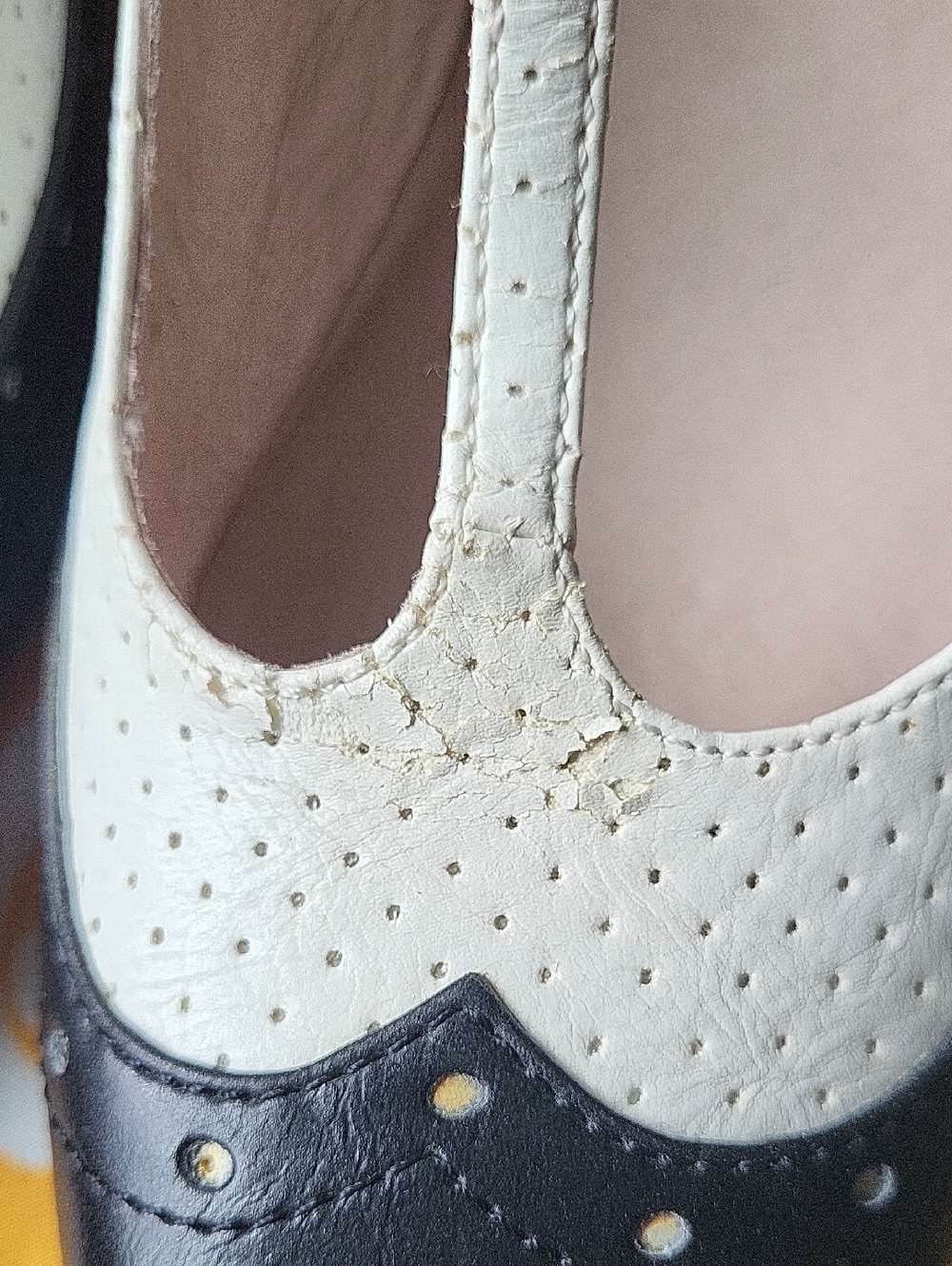 Marcy Wing Tip T Strap Mary Jane Heels - Picture 5 of 7